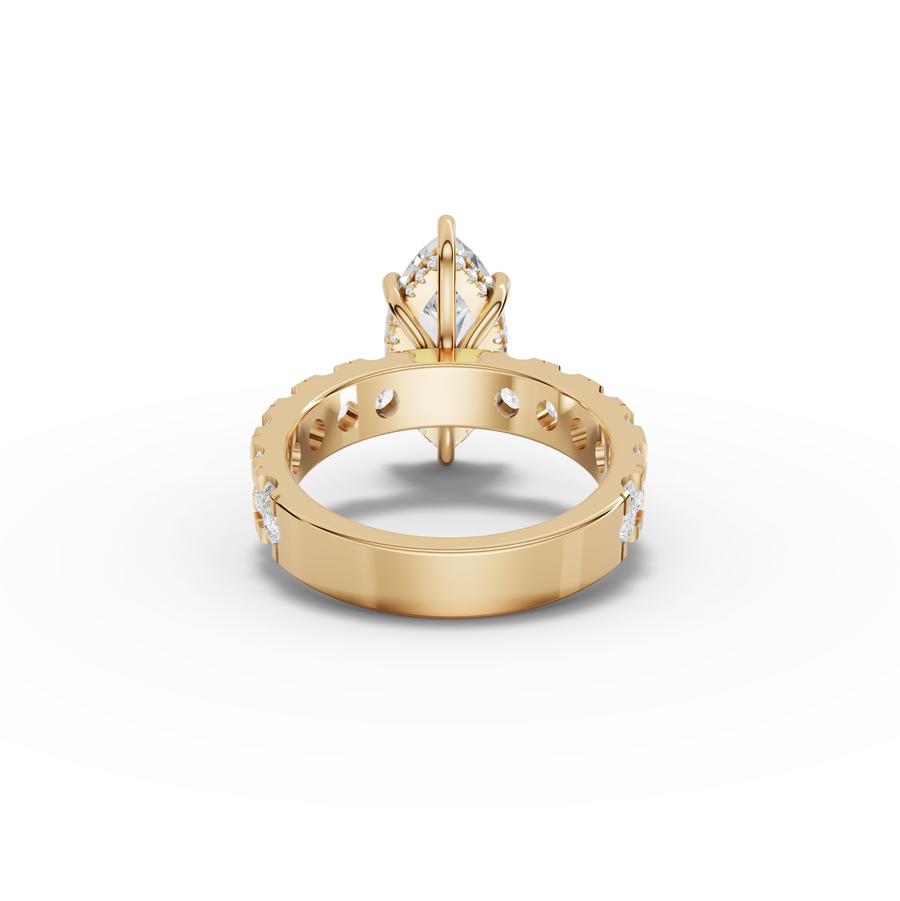 4.27 Ct Marquise Solitaire Wide Shared-Prong Engagement Ring