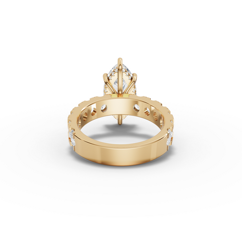 4.27 Ct Marquise Solitaire Wide Shared-Prong Engagement Ring