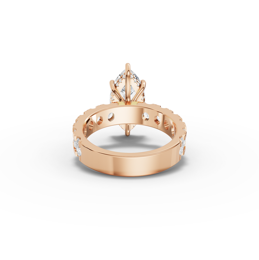4.27 Ct Marquise Solitaire Wide Shared-Prong Engagement Ring