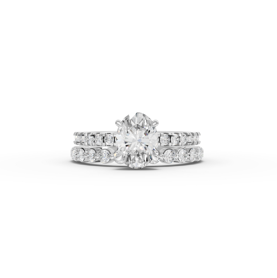 1.88 Ct Oval Solitaire with Matching Pavé Band Set