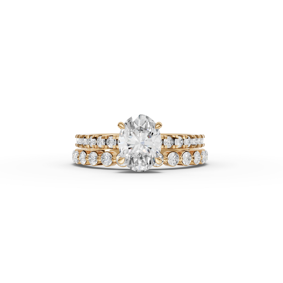 1.88 Ct Oval Solitaire with Matching Pavé Band Set