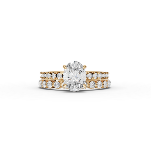 1.88 Ct Oval Solitaire with Matching Pavé Band Set