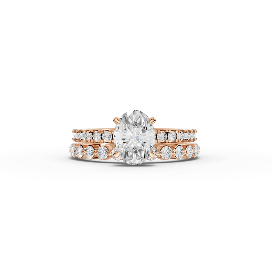 1.88 Ct Oval Solitaire with Matching Pavé Band Set