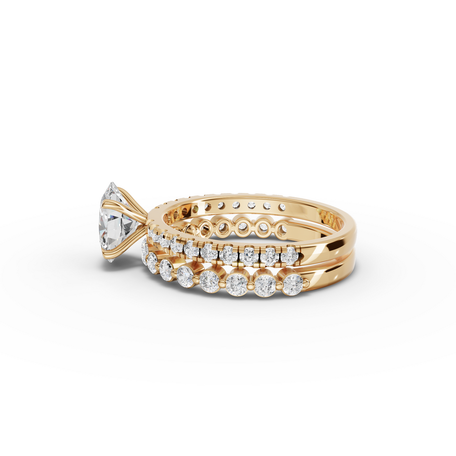 1.88 Ct Oval Solitaire with Matching Pavé Band Set
