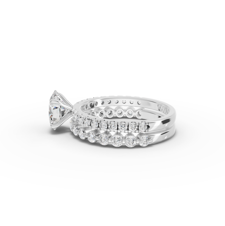 1.88 Ct Oval Solitaire with Matching Pavé Band Set