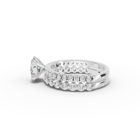 1.88 Ct Oval Solitaire with Matching Pavé Band Set
