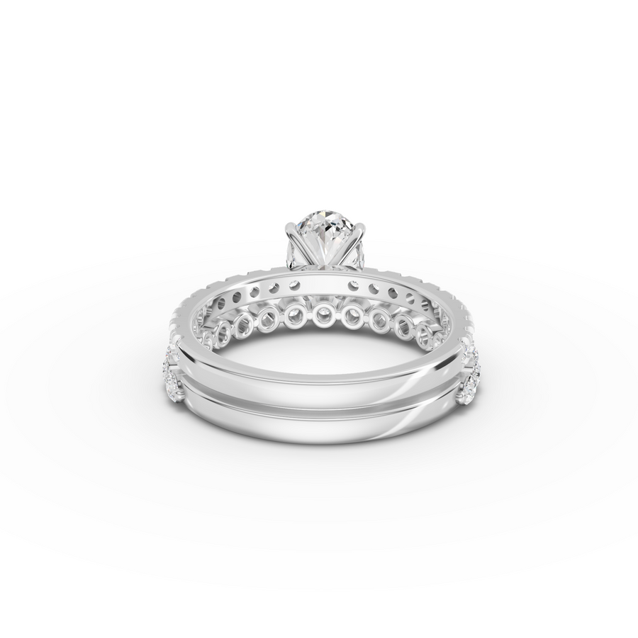 1.88 Ct Oval Solitaire with Matching Pavé Band Set