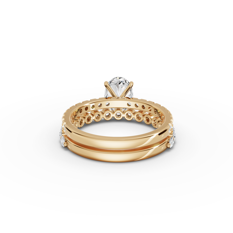 1.88 Ct Oval Solitaire with Matching Pavé Band Set