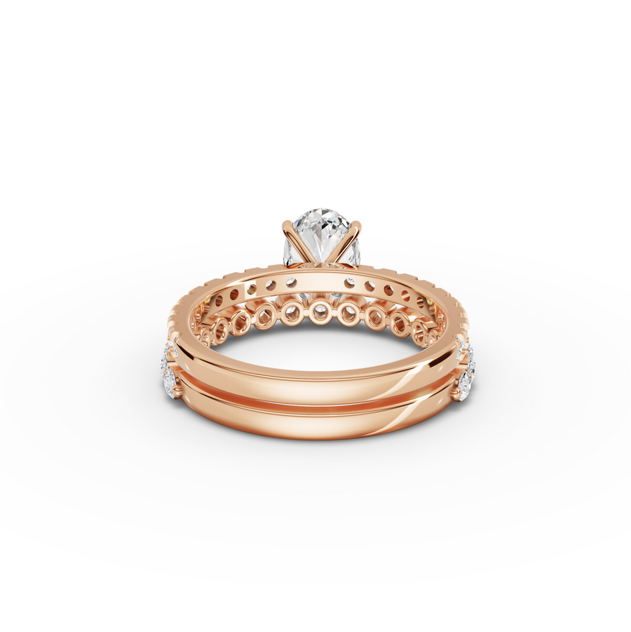 1.88 Ct Oval Solitaire with Matching Pavé Band Set