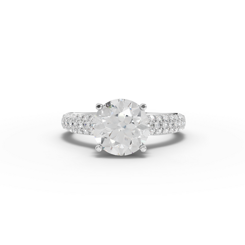 2.48 Ct Round Solitaire Pavé Engagement Ring