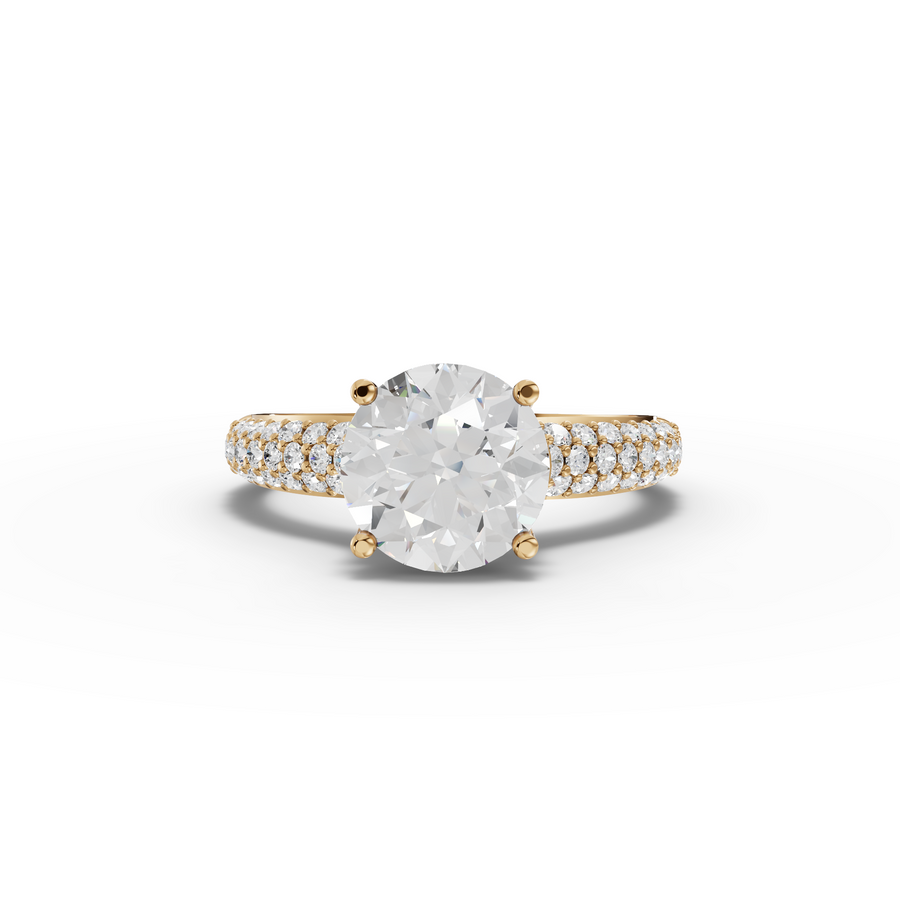 2.48 Ct Round Solitaire Pavé Engagement Ring