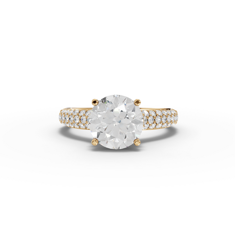 2.48 Ct Round Solitaire Pavé Engagement Ring