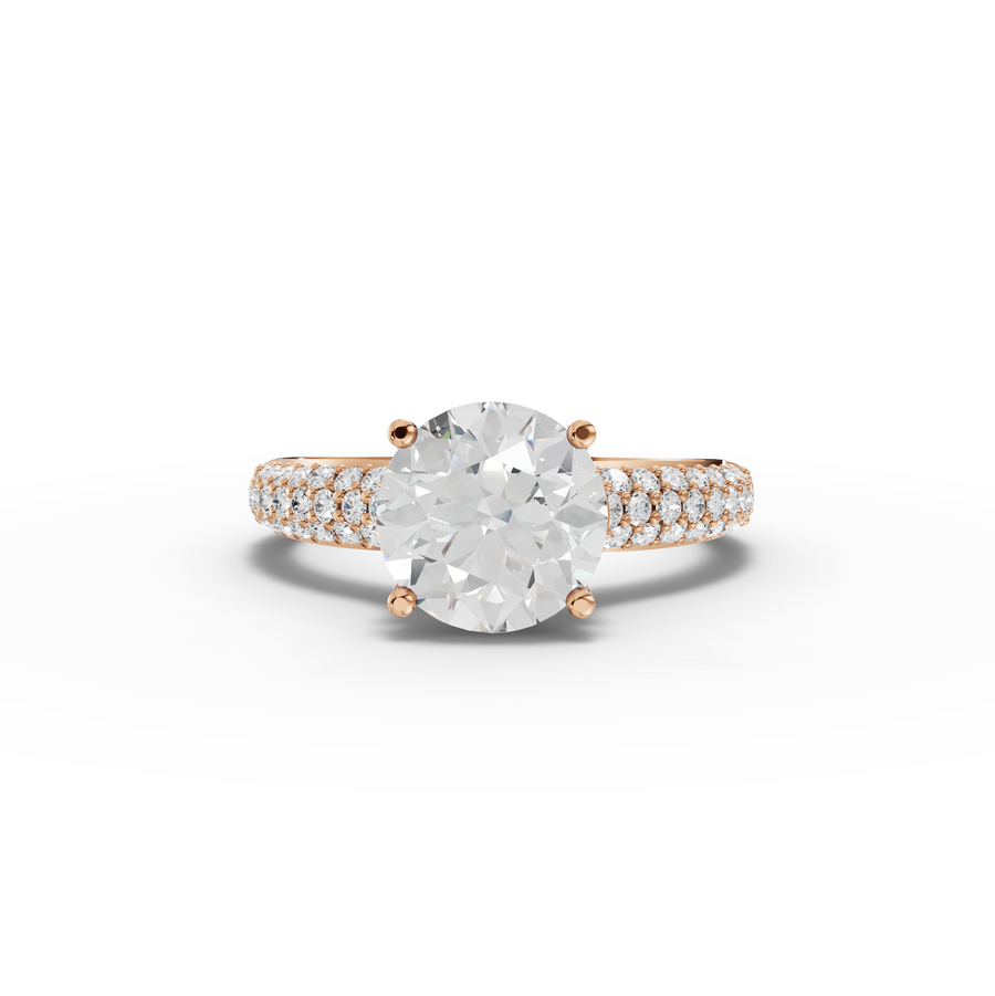 2.48 Ct Round Solitaire Pavé Engagement Ring