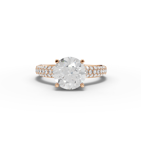 2.48 Ct Round Solitaire Pavé Engagement Ring