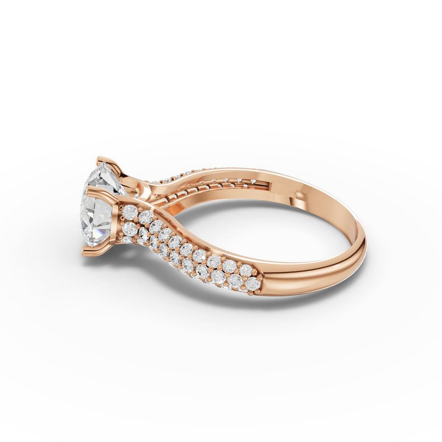 2.48 Ct Round Solitaire Pavé Engagement Ring