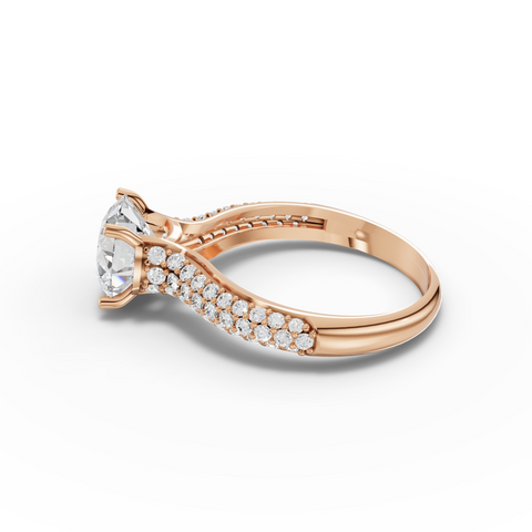 2.48 Ct Round Solitaire Pavé Engagement Ring
