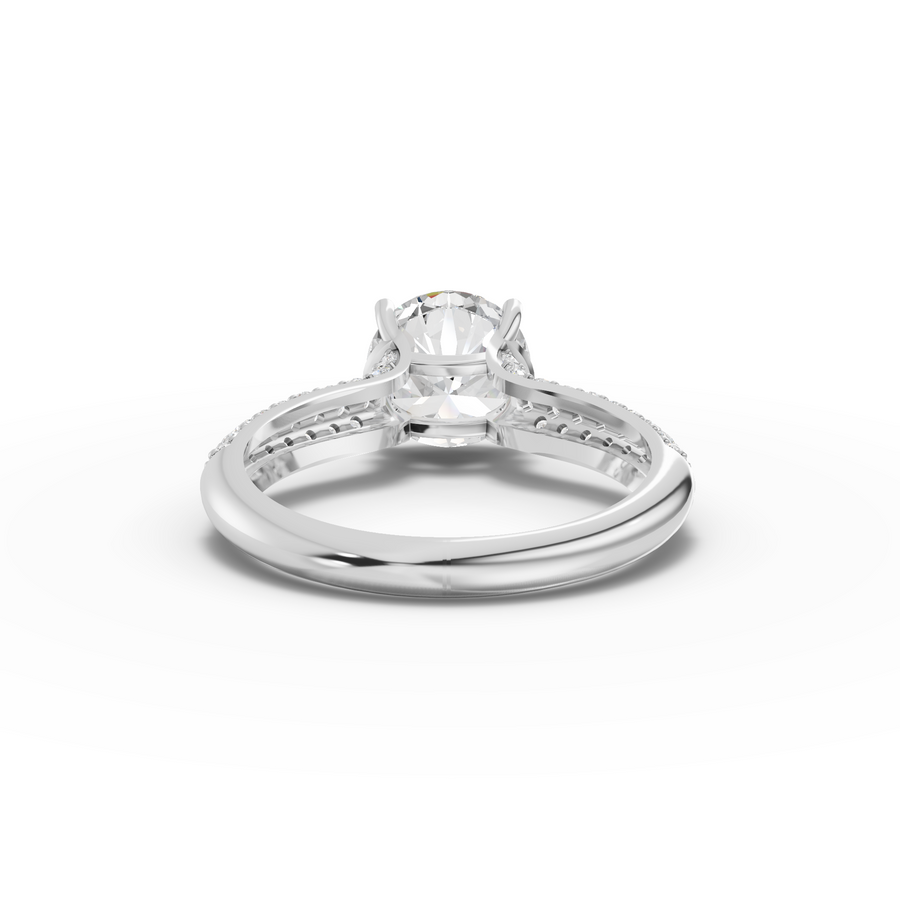 2.48 Ct Round Solitaire Pavé Engagement Ring