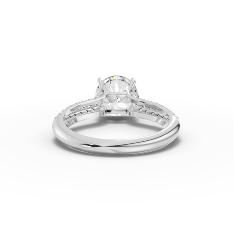 2.48 Ct Round Solitaire Pavé Engagement Ring