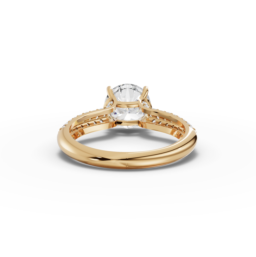 2.48 Ct Round Solitaire Pavé Engagement Ring