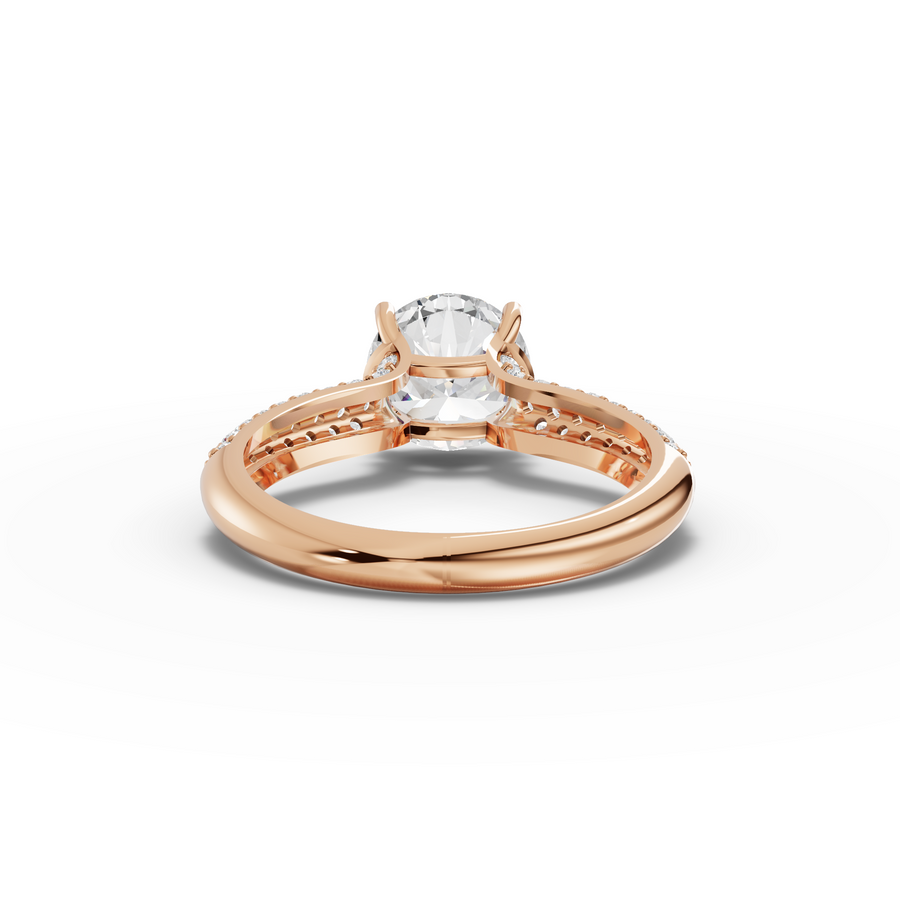 2.48 Ct Round Solitaire Pavé Engagement Ring