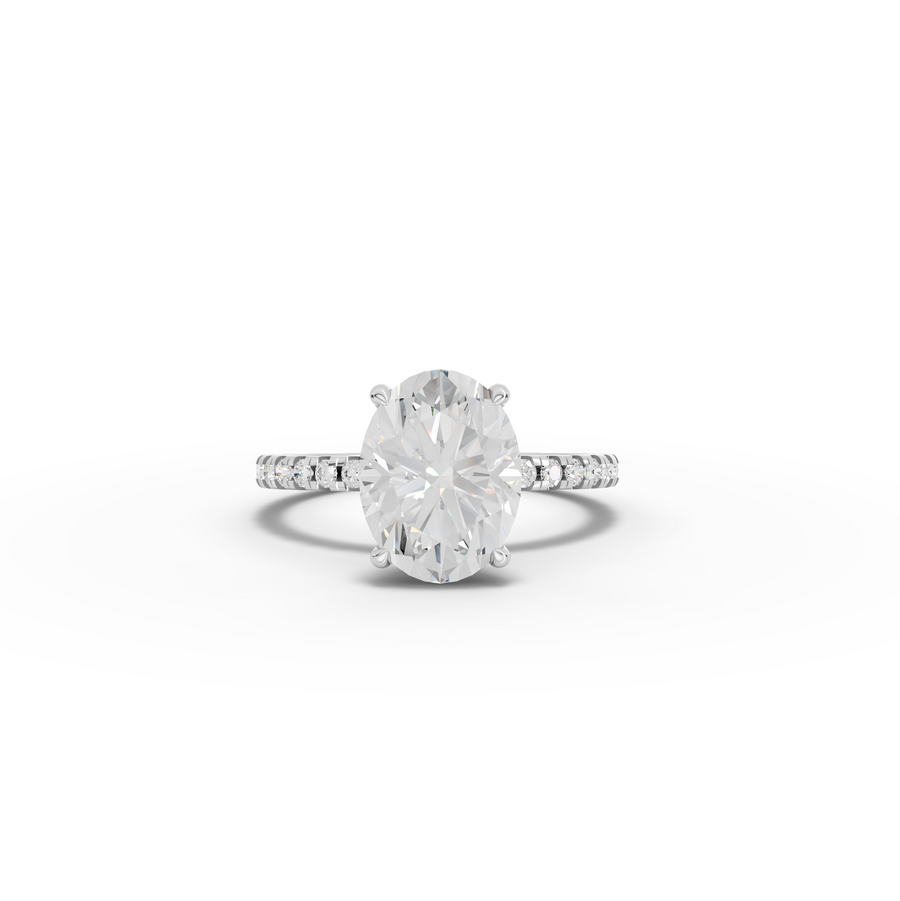 2.83 Ct Oval Hidden Halo Pavé Ring