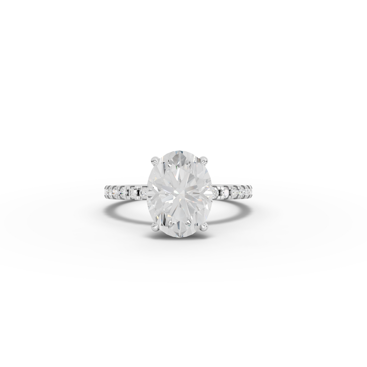 2.83 Ct Oval Hidden Halo Pavé Ring