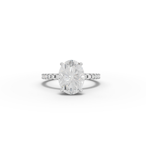 2.83 Ct Oval Hidden Halo Pavé Ring