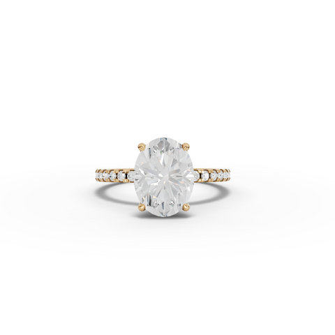 2.83 Ct Oval Hidden Halo Pavé Ring
