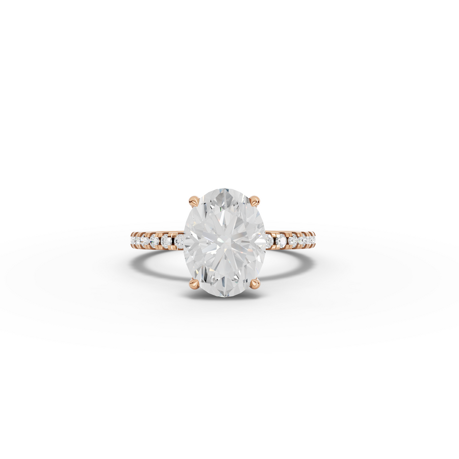 2.83 Ct Oval Hidden Halo Pavé Ring