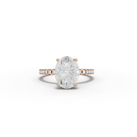 2.83 Ct Oval Hidden Halo Pavé Ring