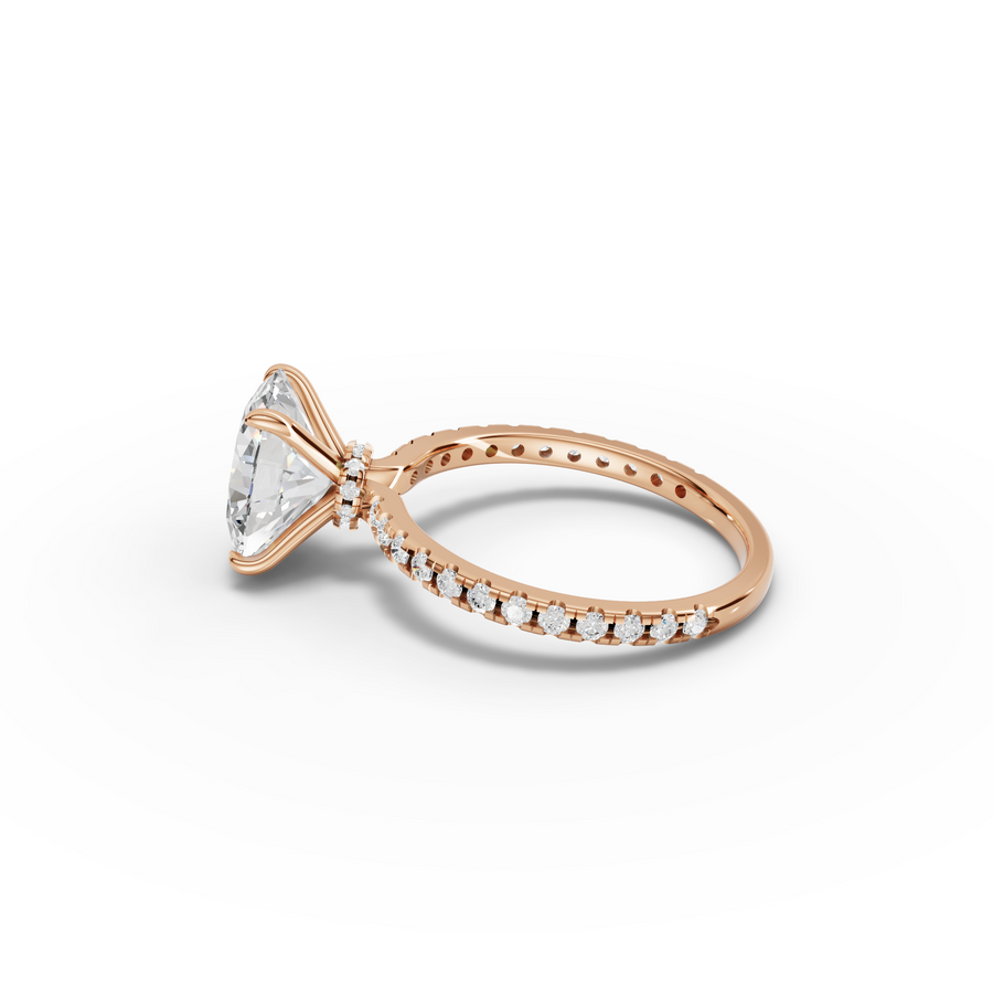 2.83 Ct Oval Hidden Halo Pavé Ring