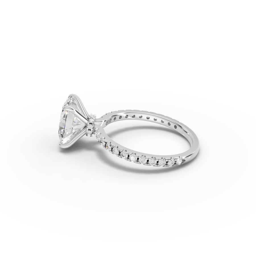 2.83 Ct Oval Hidden Halo Pavé Ring