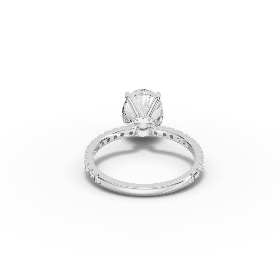 2.83 Ct Oval Hidden Halo Pavé Ring