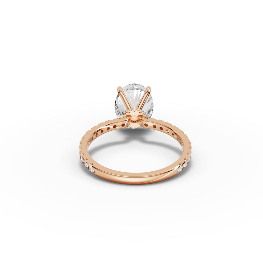 2.83 Ct Oval Hidden Halo Pavé Ring