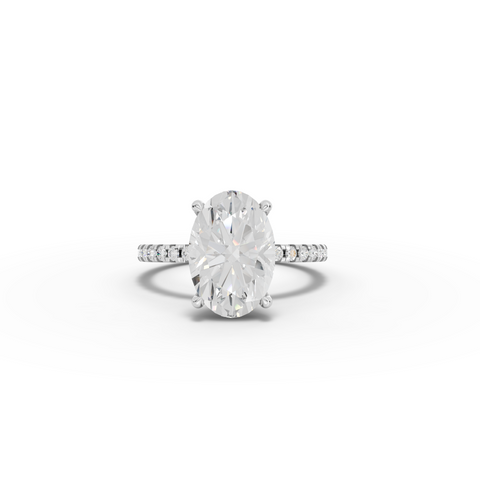 3.33 Ct Oval Hidden Halo Pavé Ring