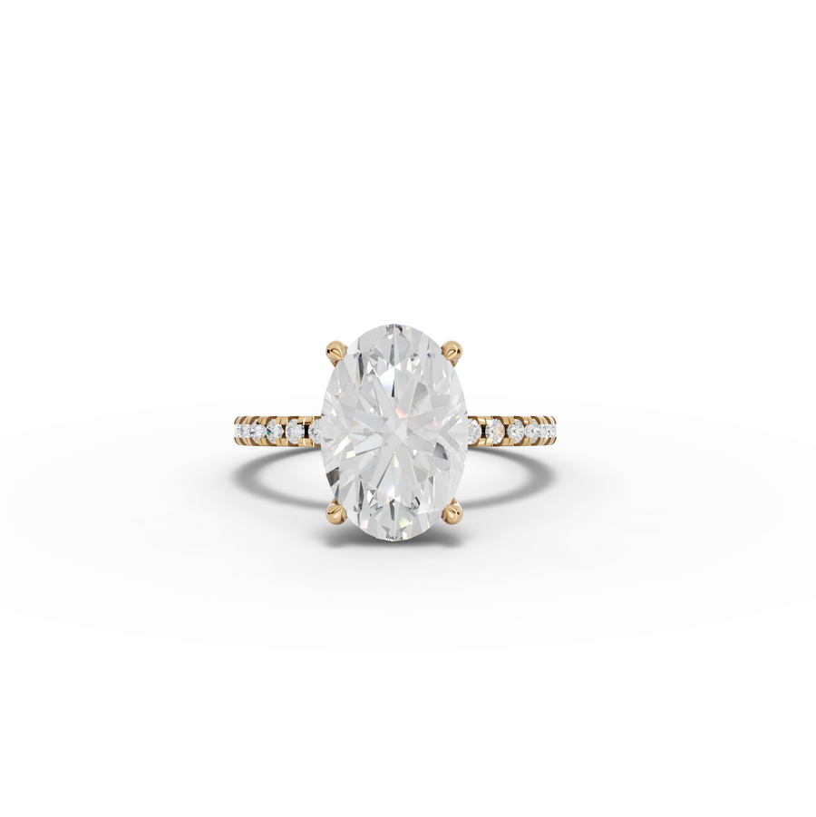 3.33 Ct Oval Hidden Halo Pavé Ring