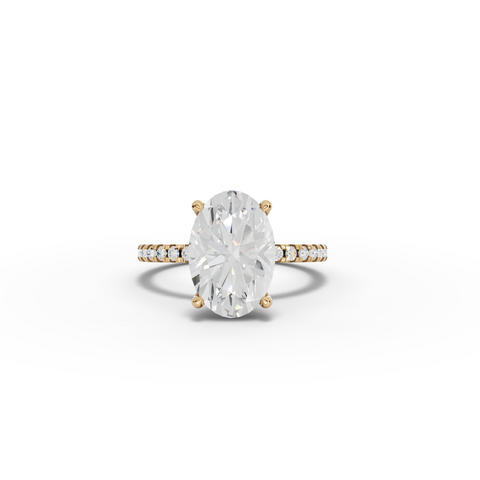 3.33 Ct Oval Hidden Halo Pavé Ring