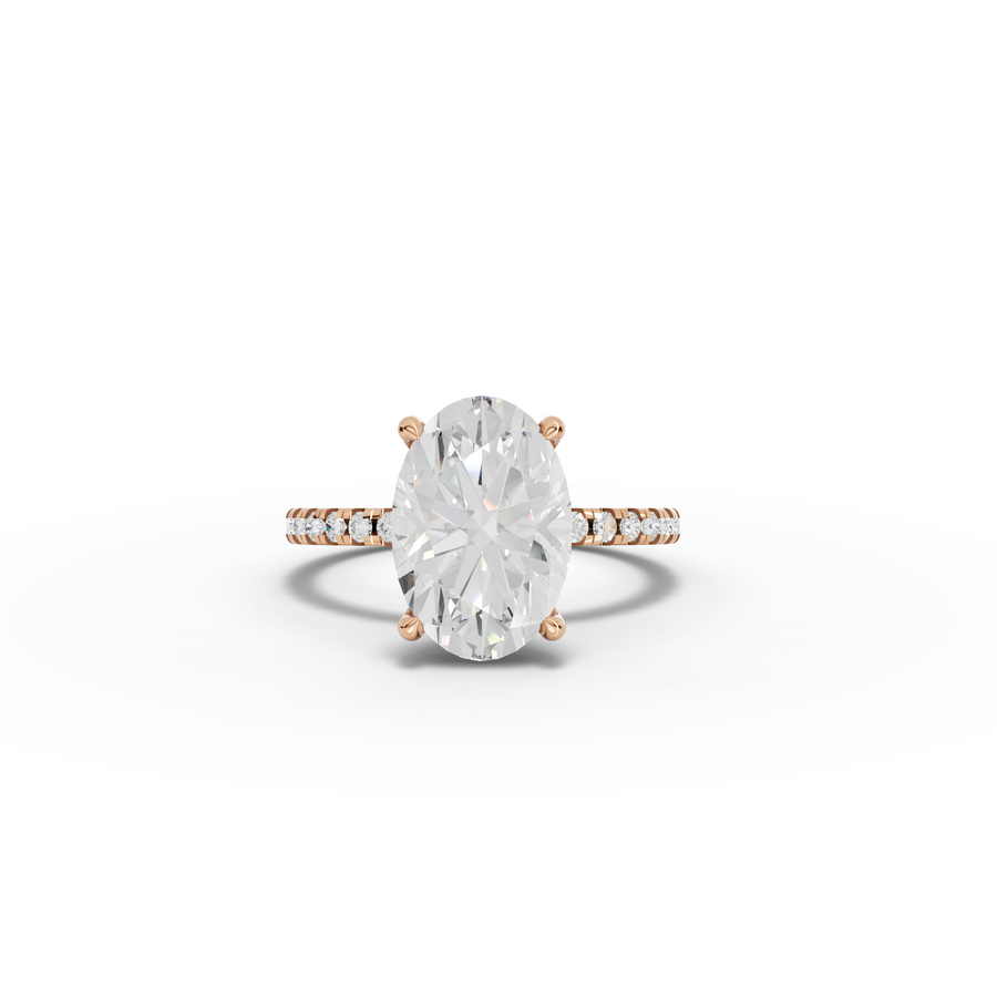 3.33 Ct Oval Hidden Halo Pavé Ring