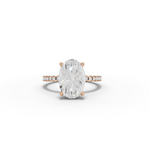 3.33 Ct Oval Hidden Halo Pavé Ring