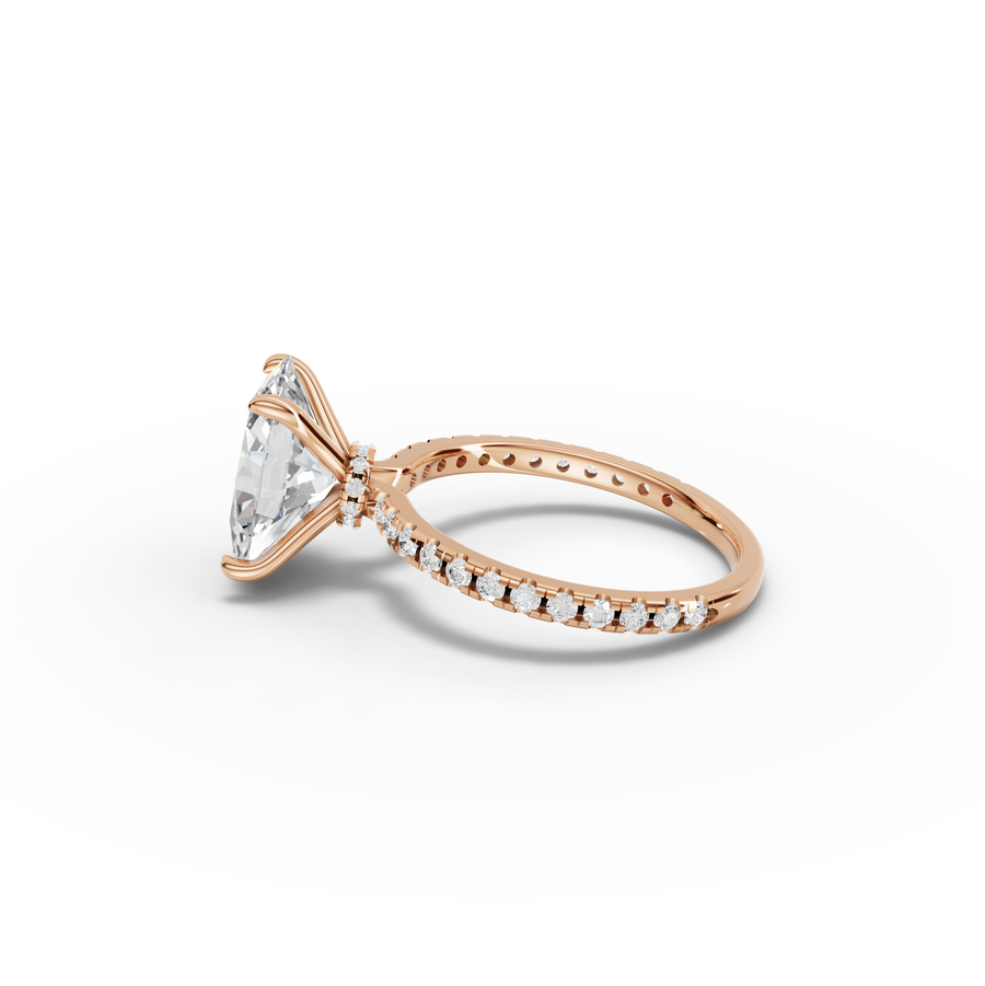 3.33 Ct Oval Hidden Halo Pavé Ring