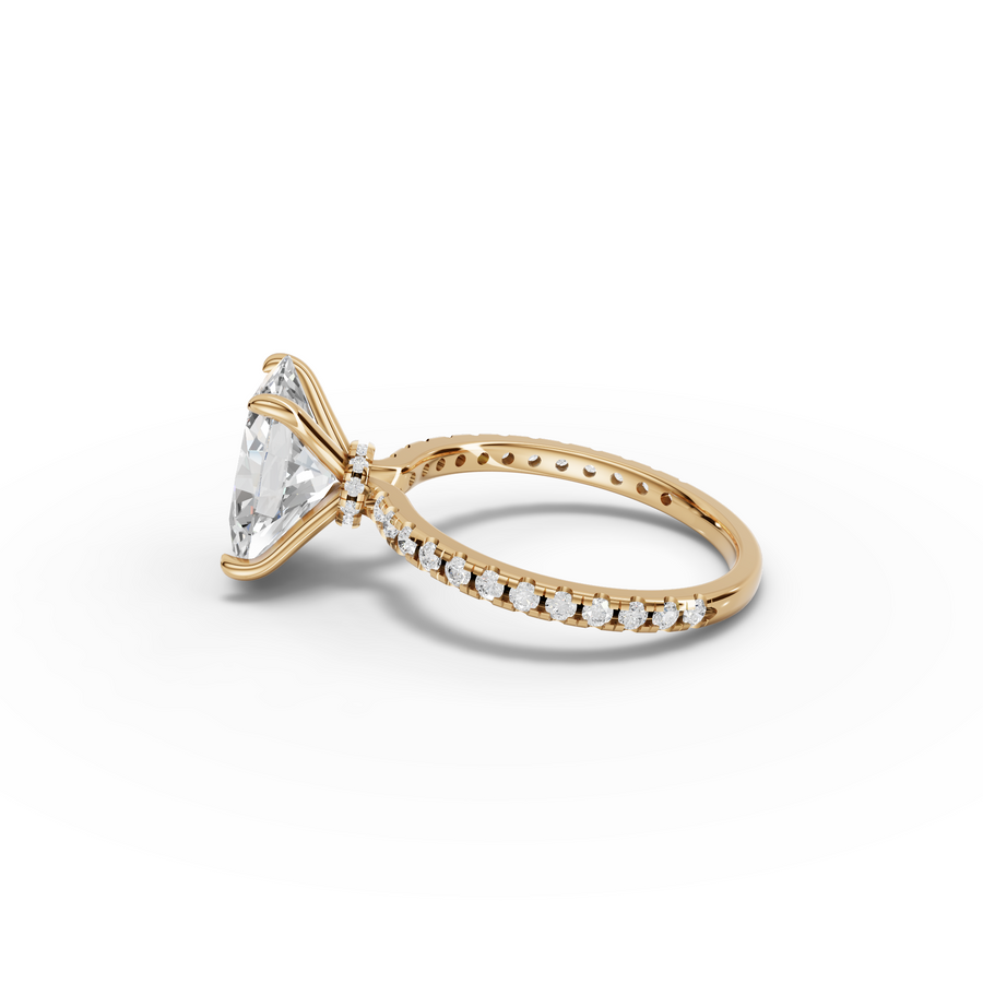 3.33 Ct Oval Hidden Halo Pavé Ring