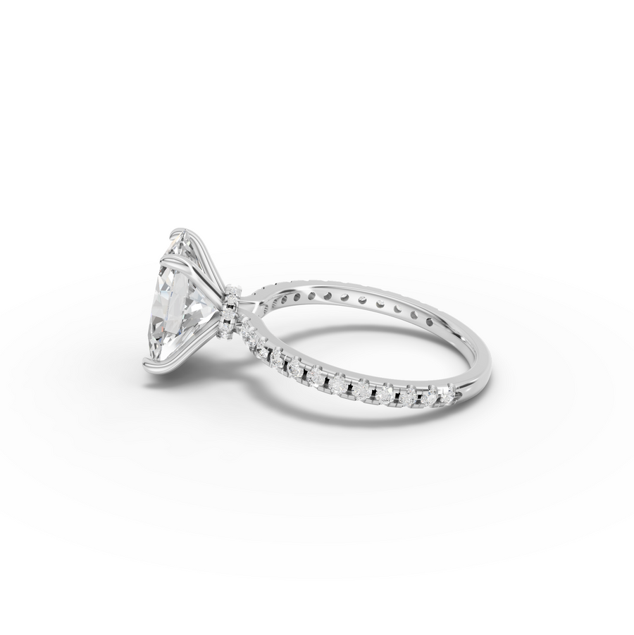 3.33 Ct Oval Hidden Halo Pavé Ring