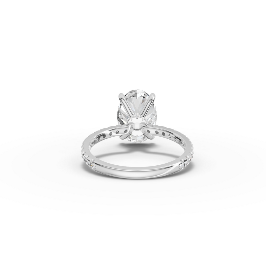 3.33 Ct Oval Hidden Halo Pavé Ring