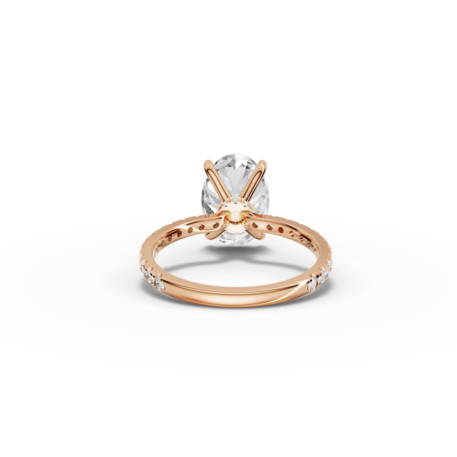 3.33 Ct Oval Hidden Halo Pavé Ring