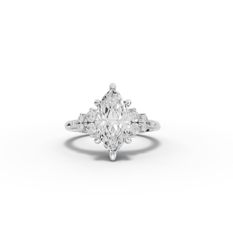 2.79 Ct Marquise Floral Cluster Engagement Ring