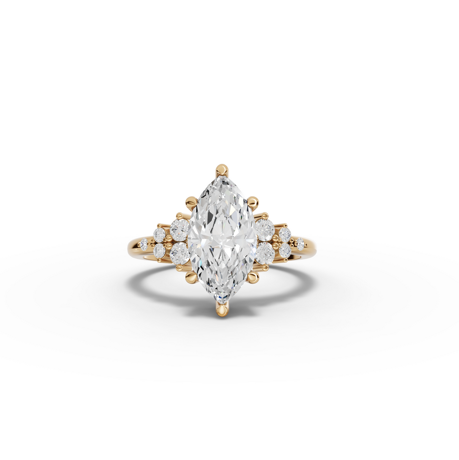 2.79 Ct Marquise Floral Cluster Engagement Ring