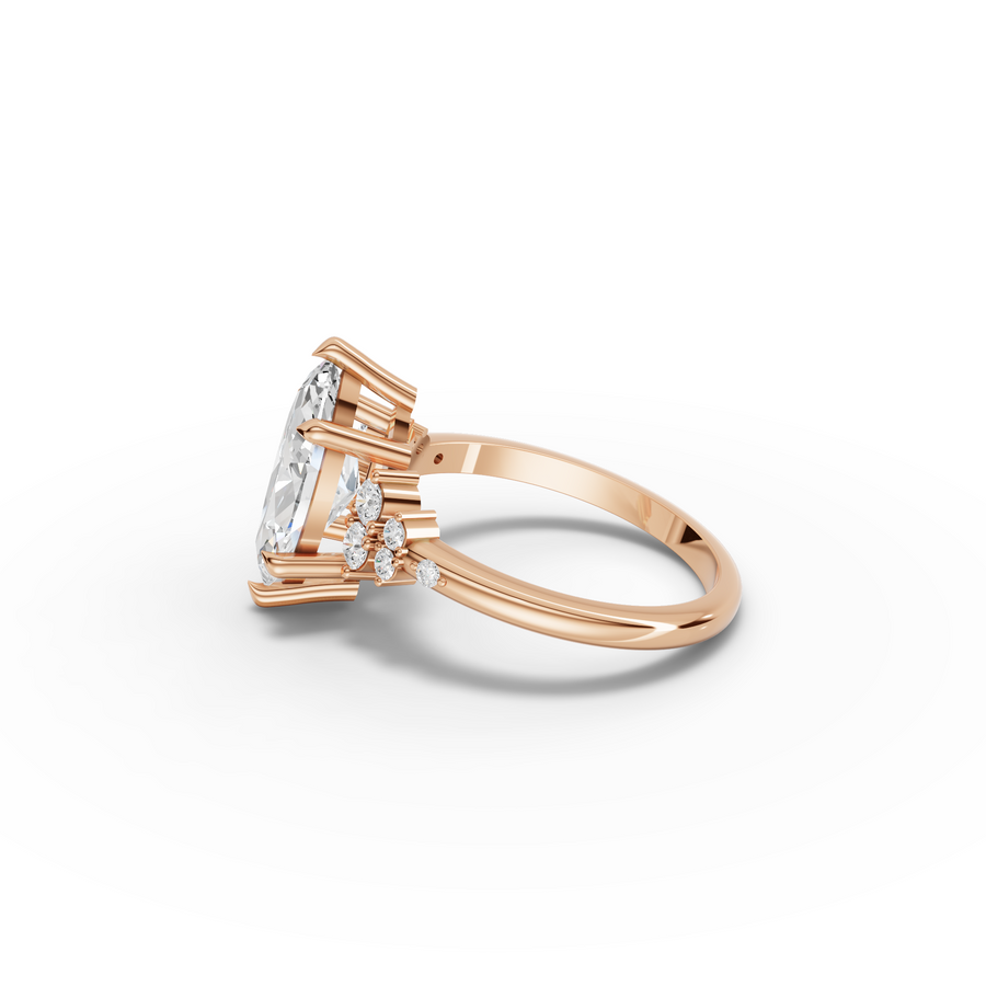 2.79 Ct Marquise Floral Cluster Engagement Ring