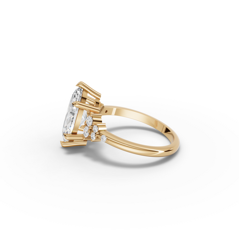 2.79 Ct Marquise Floral Cluster Engagement Ring