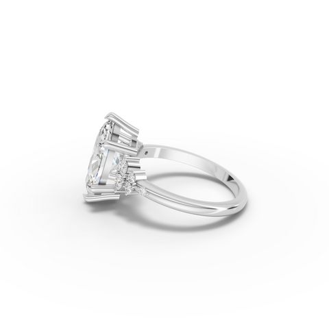 2.79 Ct Marquise Floral Cluster Engagement Ring