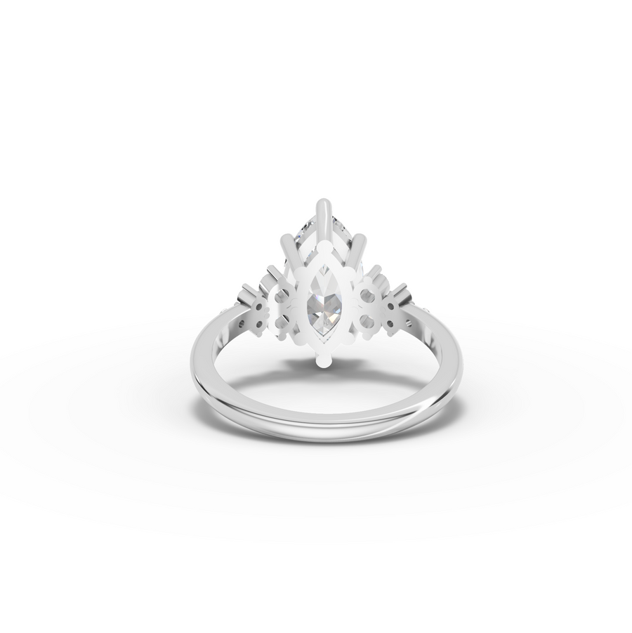 2.79 Ct Marquise Floral Cluster Engagement Ring